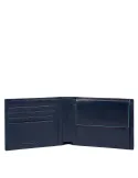 Portafogli con porta monete Piquadro Blue Square Revamp blu