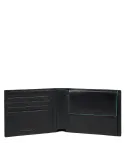 Piquadro Blue Square Revamp Men's wallet with coin pocket, black