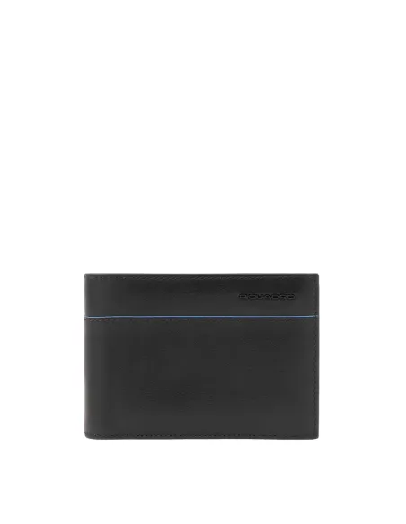 Piquadro Blue Square Revamp Men's wallet with coin pocket, black