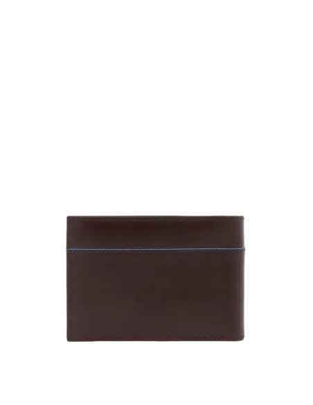 Piquadro Blue Square Revamp Men's wallet with coin pocket, dark brown