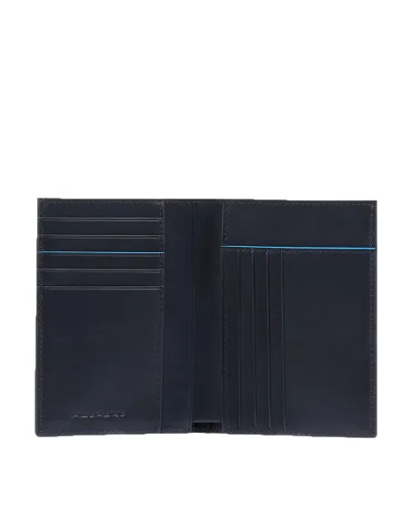Piquadro B2 Revamp Billetero Vertical men's wallet with credit card and document facility, blue