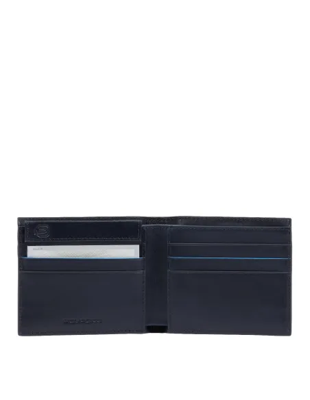 Piquadro Blue Square Revamp Geldbörse Herren mit abnehmbarem Dokumentenfach, blau