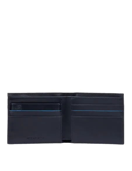 Piquadro Blue Square Revamp Geldbörse Herren mit abnehmbarem Dokumentenfach, blau