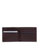Piquadro Blue Square Revamp Men's wallet with removable document facility, dark brown