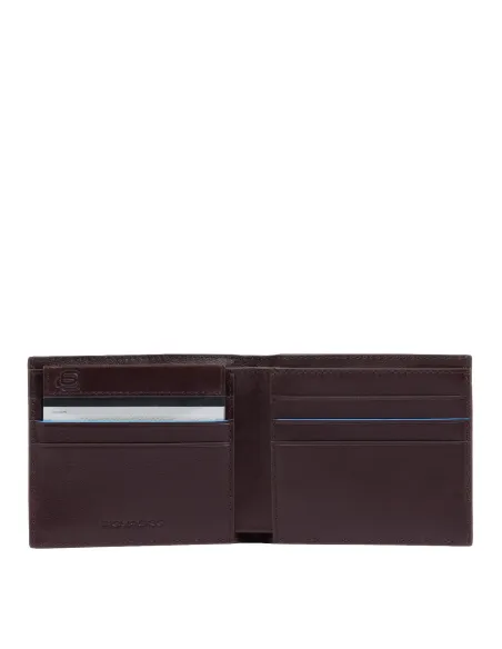 Portafogli Piquadro Blue Square Revamp con porta documenti rimovibile moro