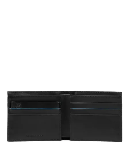 Piquadro Blue Square Revamp Geldbörse Herren mit abnehmbarem Dokumentenfach, schwarz