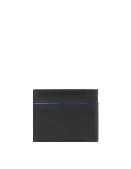 Portafogli con porta monete e porta documenti rimovibile Piquadro Blue Square Revamp nero