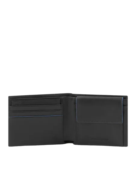 Geldbörse Herren mit Münzfach und herausnehmbarer Innenklappe Piquadro B2 Revamp, schwarz