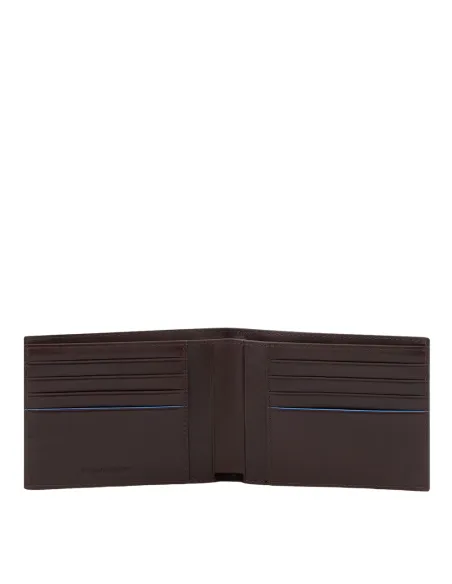 Piquadro B2 Revamp Men's billfold wallet with credit card facility, dark brown