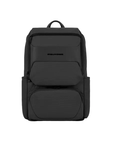 Piquadro Gio Laptop-Rucksack aus rezykliertem Stoff mit iPad® Pro12,9"-Fach, schwarz