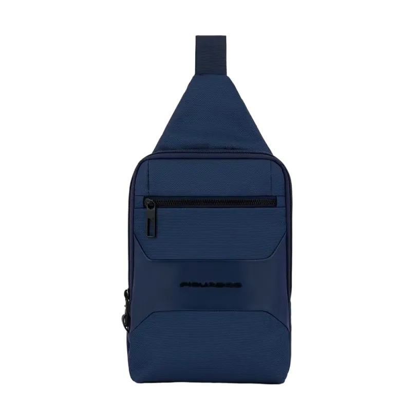 Piquadro Gio Mono sling bag in recycled fabric with iPad®...