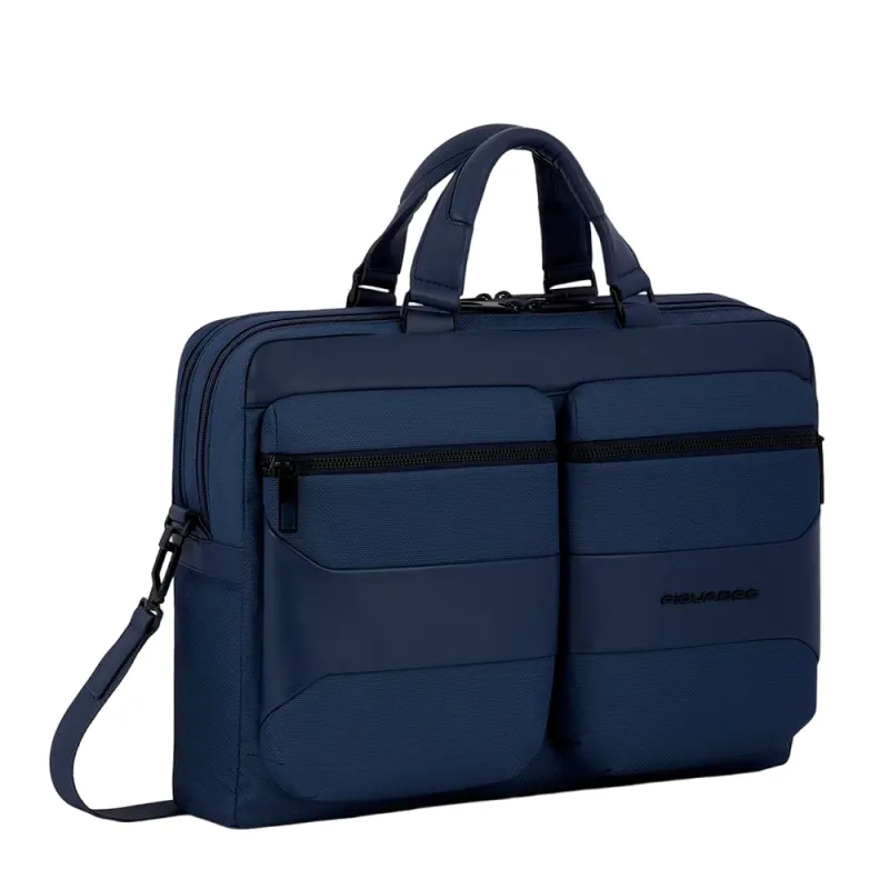 Piquadro Gio Convertible to backpack laptop briefcase, blue 2