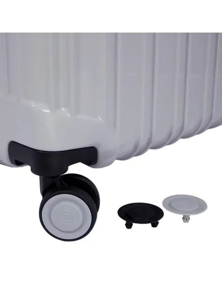 Piquadro PQ-Light Ultra slim 4-Rollen Trolley Koffer in Handgepäckgröße, grau