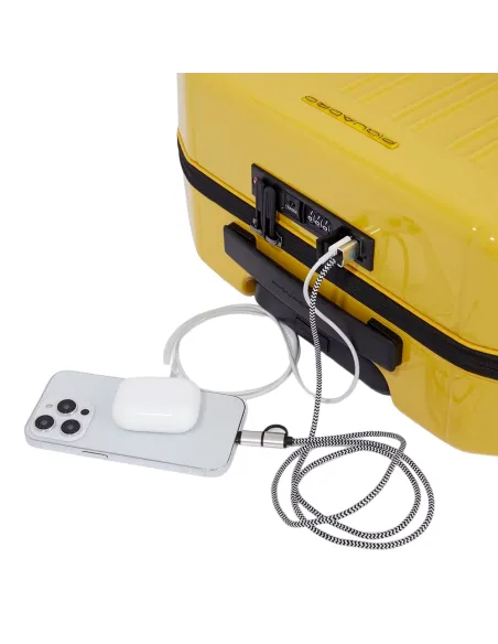 Piquadro PQ-Light Ultra slim spinner with TSA lock, yellow