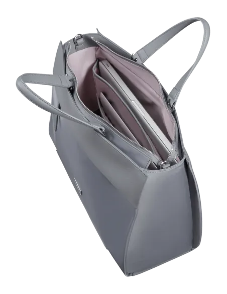 Samsonite Zalia Women's laptop shopping bag with two handles, silver grey