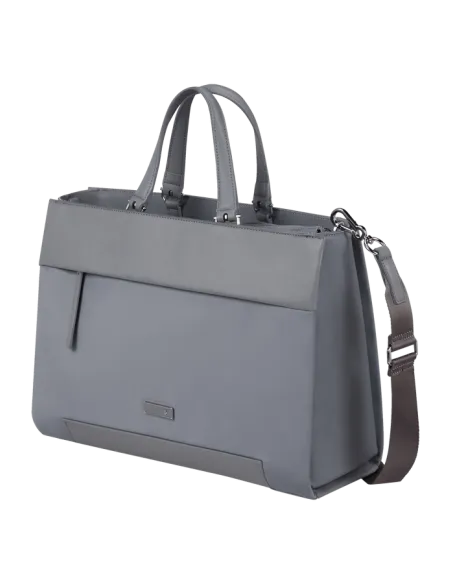 Samsonite Zalia Women's laptop shopping bag with two handles, silver grey