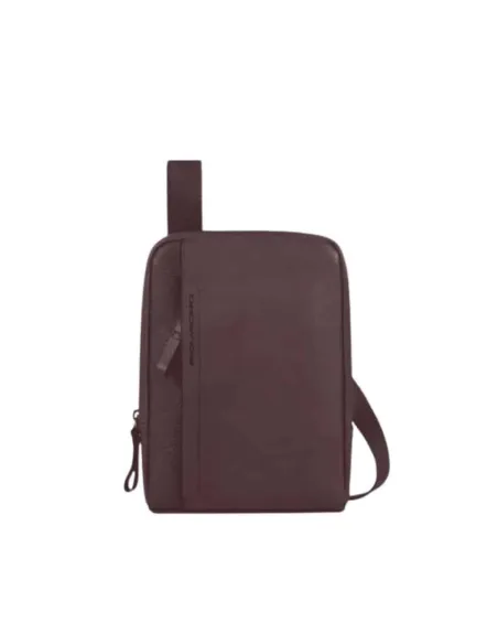 Piquadro Pan Leder-Umhängetasche mit iPad®mini-Fach, Dunkelbraun