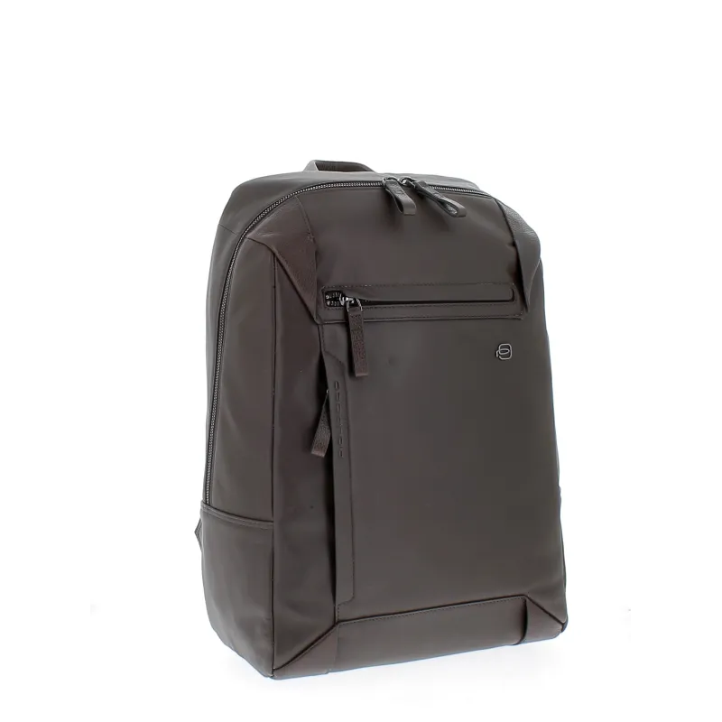 Piquadro Pan Computer-Rucksack aus Leder, Dunkelbraun 2
