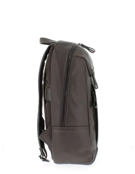 Piquadro Pan Computer-Rucksack aus Leder, Dunkelbraun