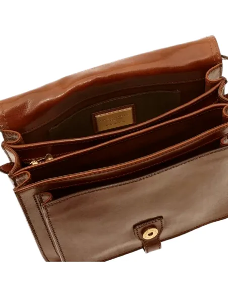 Borsa a tracolla con tre scomparti The Bridge Story marrone