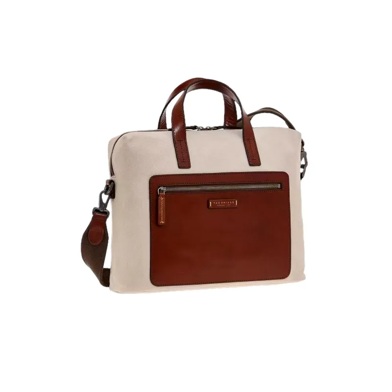 Cartella due manici in tessuto e pelle The Bridge Alberto...