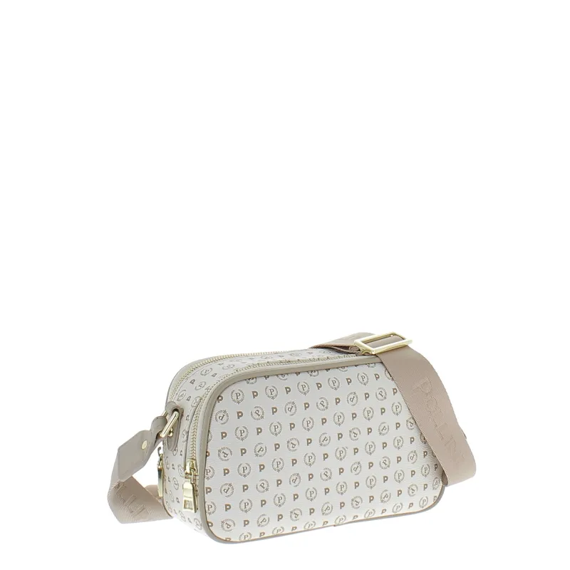 Pollini Umhängetasche mit Doppelfach Elfenbein-Eis 2