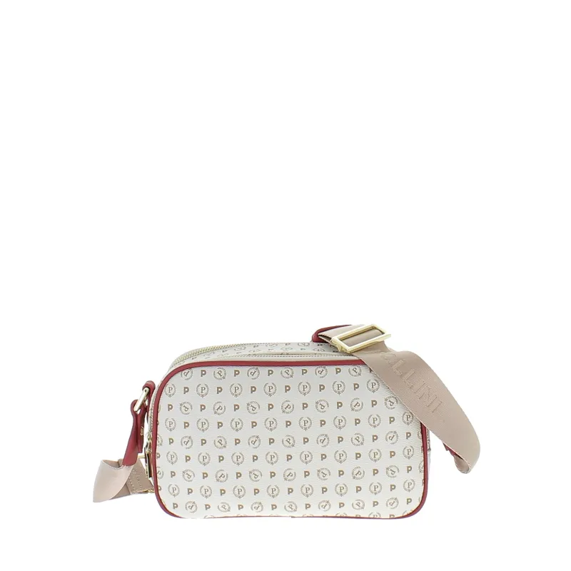 Pollini shoulder bag with two compartments ivory-red