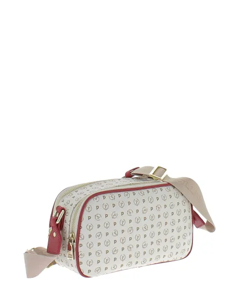 Pollini shoulder bag with two compartments ivory-red