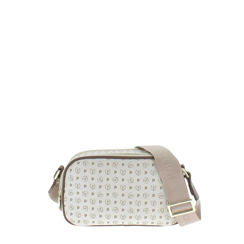 Pollini shoulder bag with two compartments ivory-brown