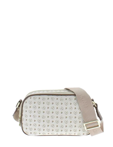 Pollini Umhängetasche mit Doppelfach elfenbein-braun