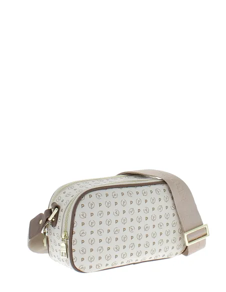 Pollini shoulder bag with two compartments ivory-brown