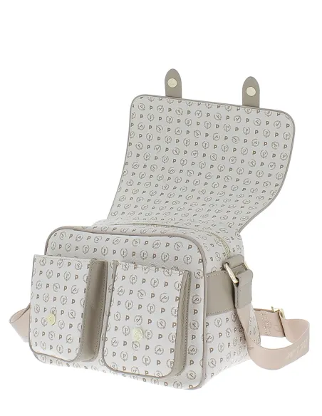 Borsa donna a tracolla con pattina Pollini heritage avorio-ghiaccio