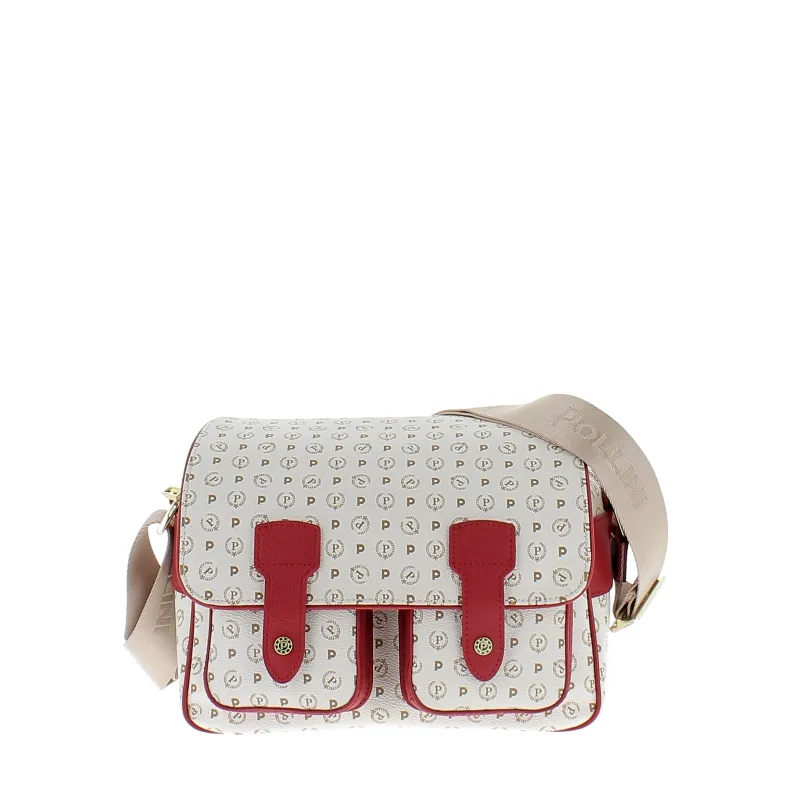 Pollini Heritage Medium Reporter bag, ivory-red