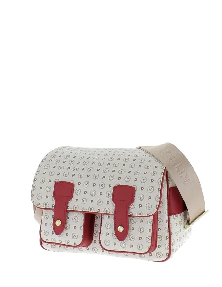 Pollini Heritage Mittlere Reporter-Tasche, elfenbein-rot
