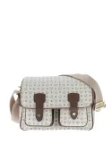 Borsa donna a tracolla con pattina Pollini heritage avorio-marrone