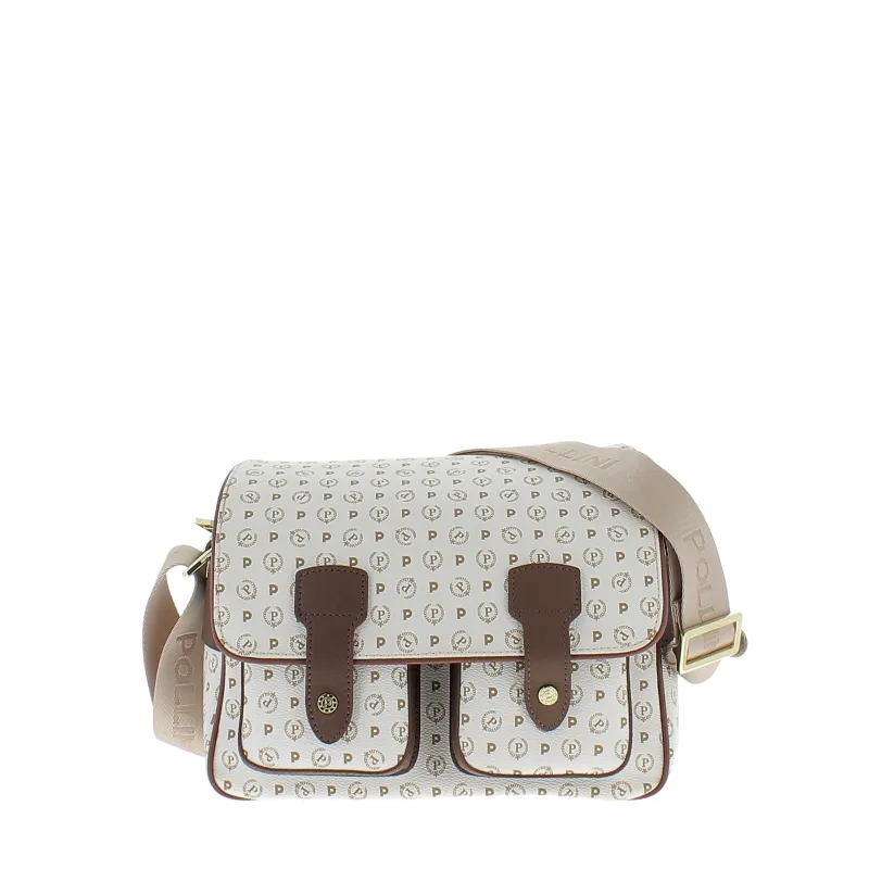 Pollini Heritage Medium Reporter bag, ivory-brown