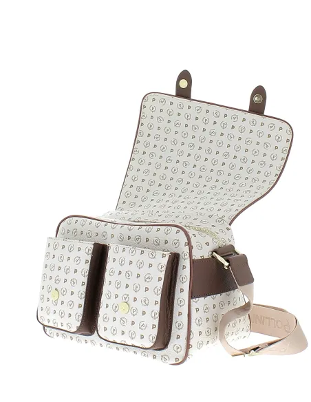 Pollini Heritage Mittlere Reporter-Tasche, elfenbein-braun