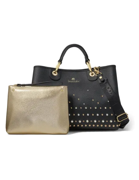 Damen-Tasche mit zwei Griffen Braccialini Jewels, schwarz