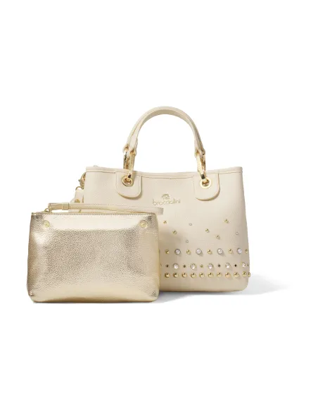 Braccialini Jewels Kleine Damentasche mit zwei Henkeln, beige