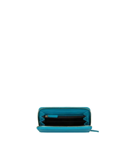 Trussardi Aster Large zipped women's wallet, teal