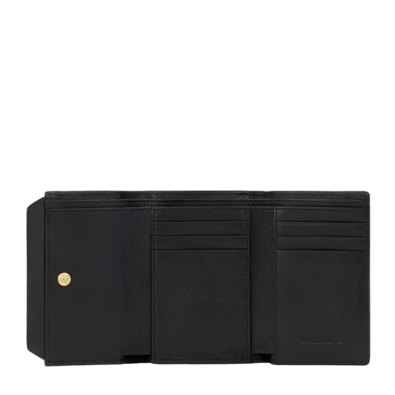 Piquadro Circle Kleine Brieftasche fur Frauen, schwarz 2