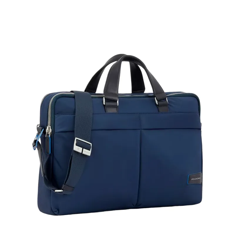 Cartella Piquadro a due scomparti con porta pc da 15,6 blu 2