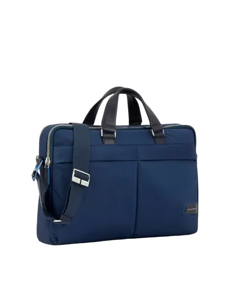 Piquadro Ryan Laptoptasche aus rezykliertem Stoff mit iPad®Pro 12,9"-Fach, blau