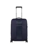 Piquadro Brief2 Cabin-size trolley in recycled fabric with four wheels, blue