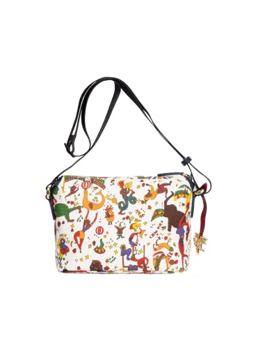 Borsa donna a tracolla Piero Guidi Magic Circus bianco blu
