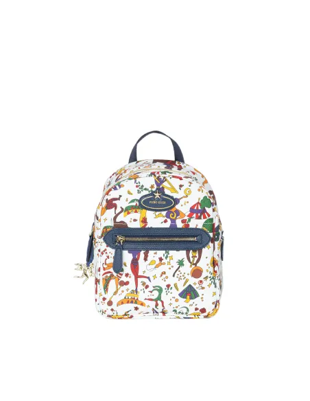 Piero Guidi Magic Circus small women's backpack, white-blue