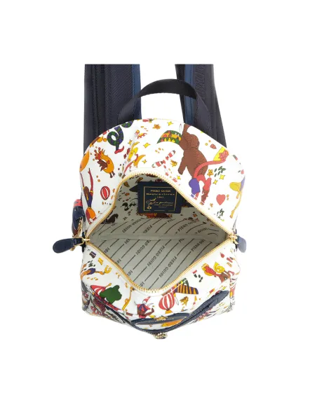 Piero Guidi Magic Circus small women's backpack, white-blue