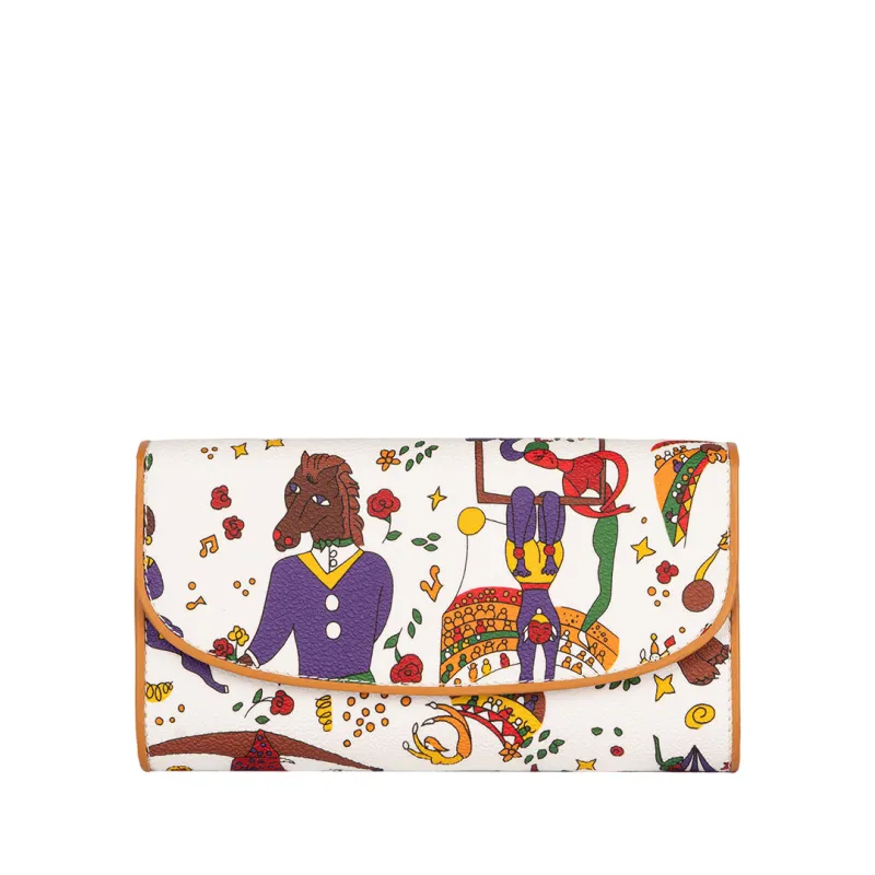 Piero Guidi Magic Circus Brieftasche mit Klappe, weiß