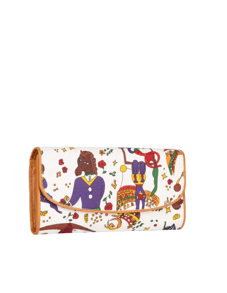 Portafogli con patta Piero Guidi Magic Circus bianco