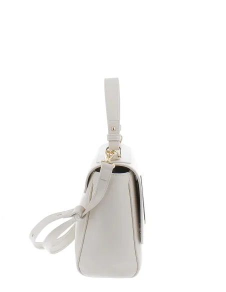 Love Moschino women's bag with one handle and removable shoulder strap, ivory